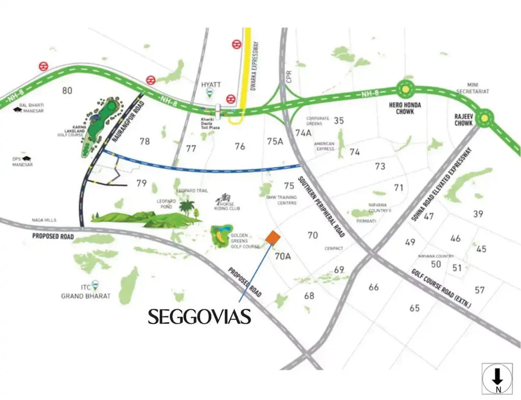 colored line of location of seggovias sector 70