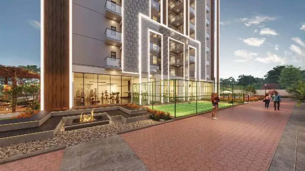badminton court in premium 4 bhk residences